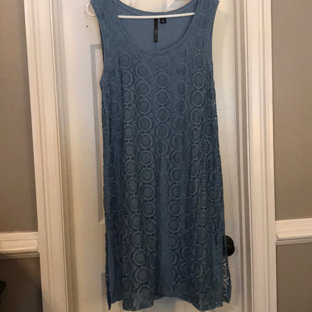 French blue lace sheath dress